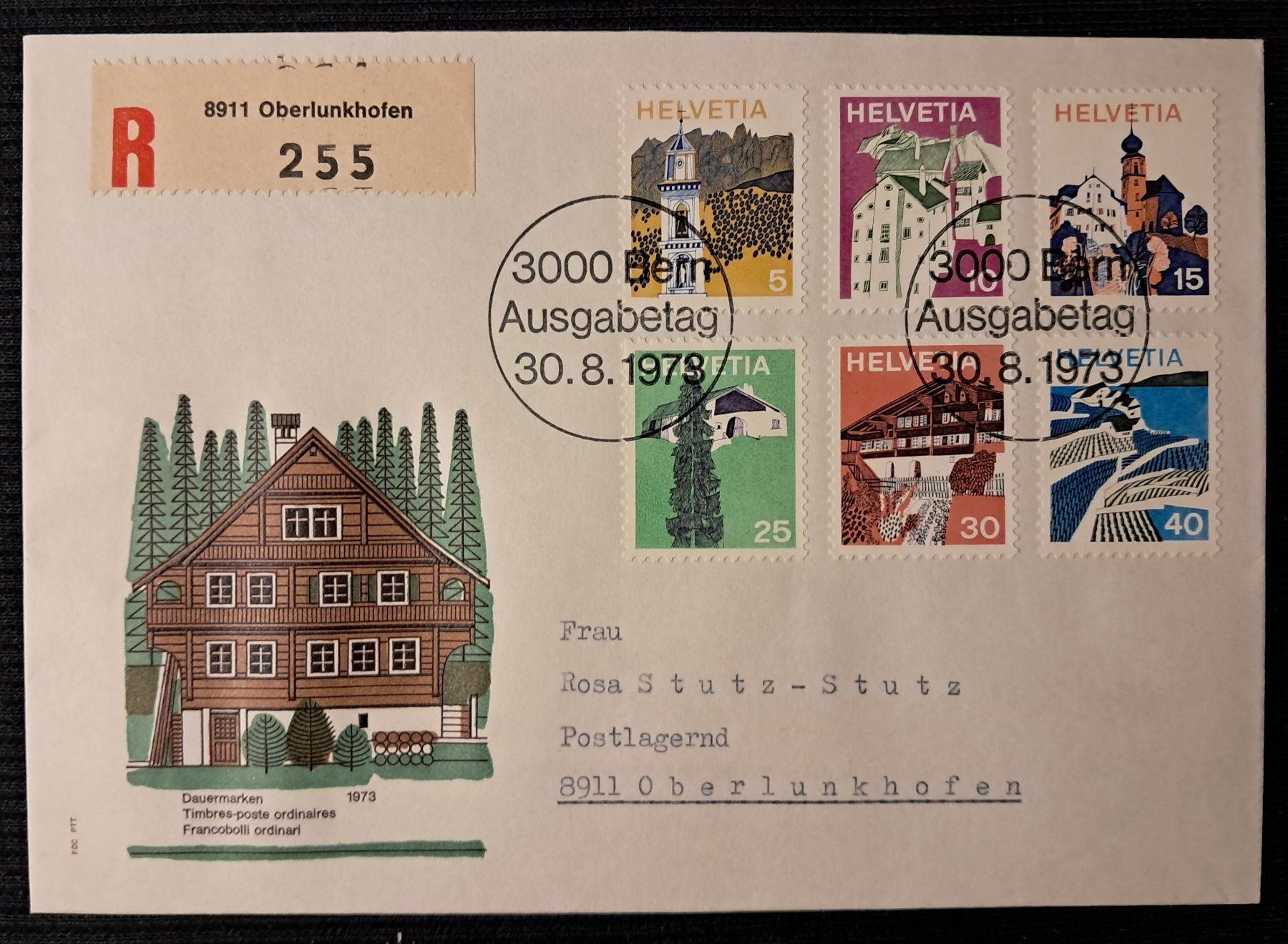 Alle Briefmarken: R-FDC - ET 30.8.1973 BERN – Gebraucht aus Ponto Valentino von giorgia06