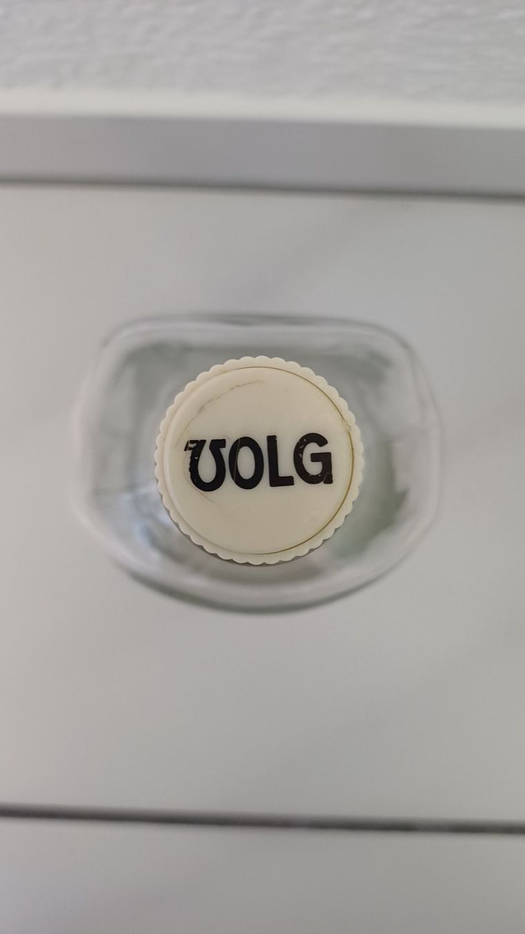 Apparecchiature e tecnologia a gas: Alte Glasflasche VOLG mit Korken – Usato da Neftenbach venduto da QuiQuo 1