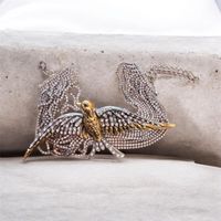 Choker Halskette mit Vogel Motiv Strass goldfarben 