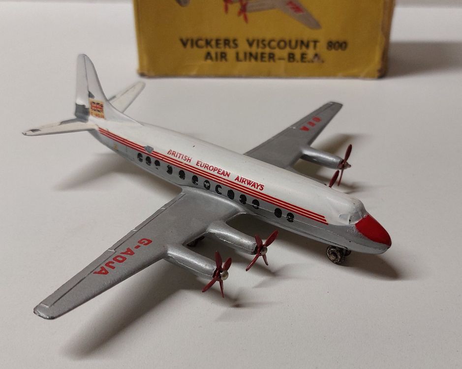 Avion Nicky Toys Inde N°708 – Vickers Viscount 800 BEA – Copie Dinky, En Boîte
