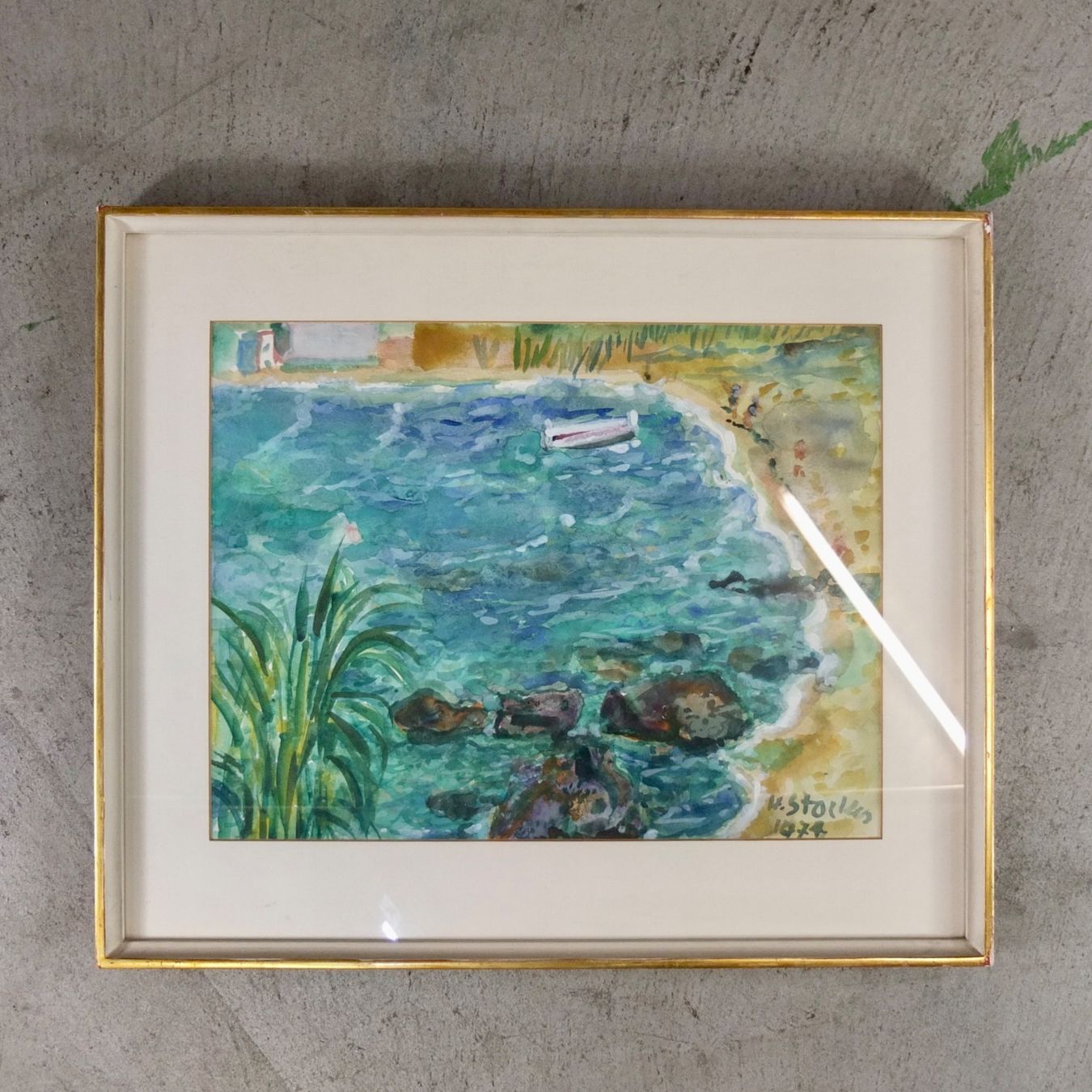 Dipinti: Hans Stocker, Ischia, 1974, Gemälde – Usato da Basel venduto da Brocki-auf-dem-Wolf