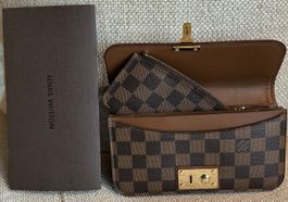 LOUIS VUITTON Damier Pochette Ascot Long Wallet Ebène