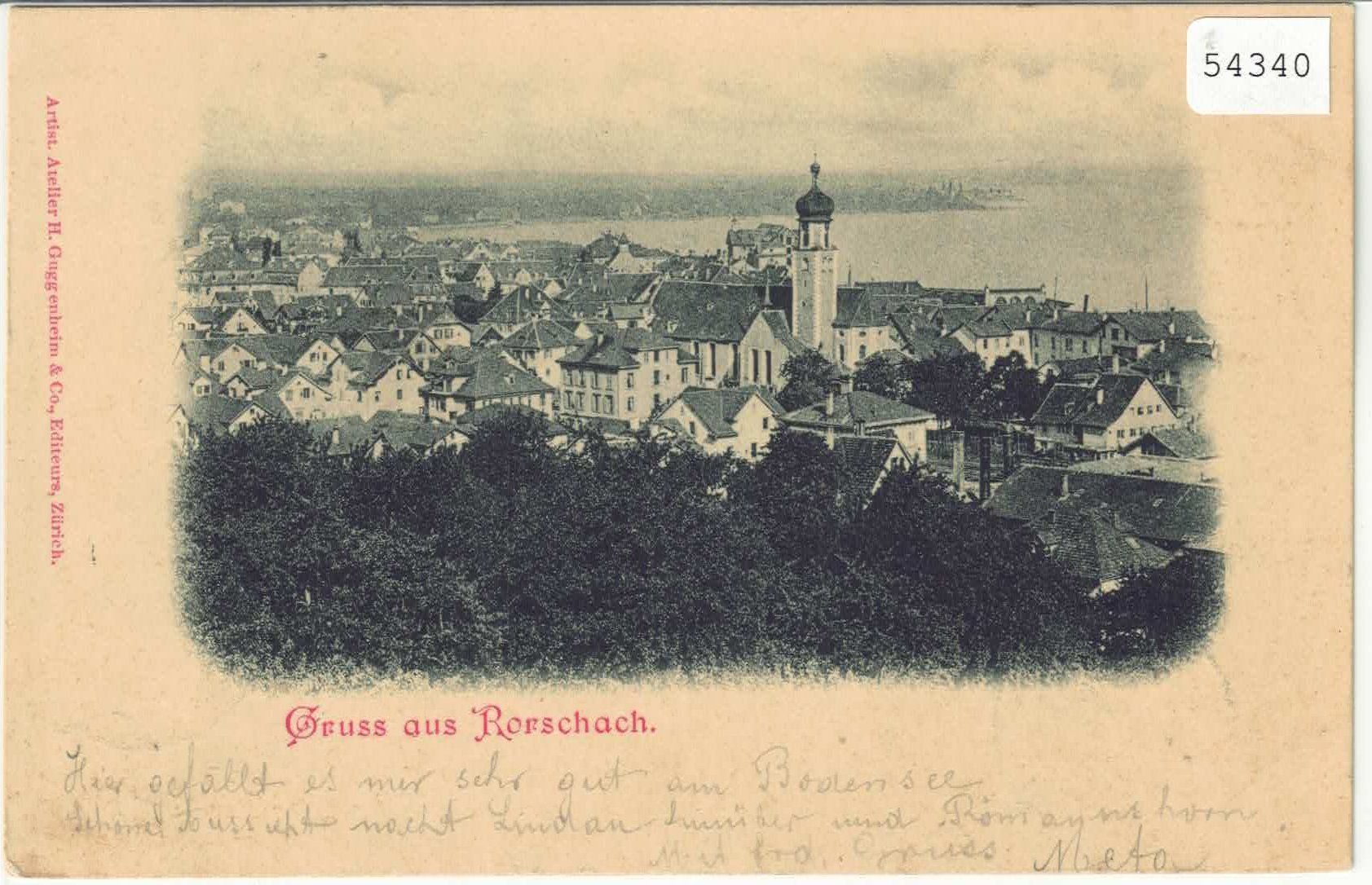 Cartoline postali: Gruss aus Rorschach 1899 – Usato da Ettingen venduto da Kartenplanet