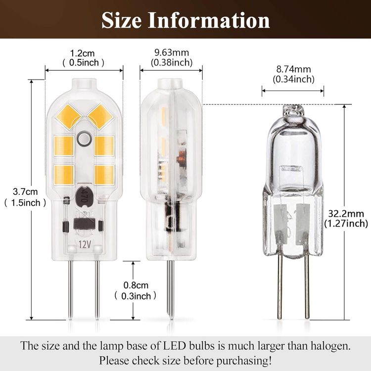 G4 LED Lampen Warmweiß 3000K 12V 5er-Pack Flimmerfrei (Neu (gemäss ...