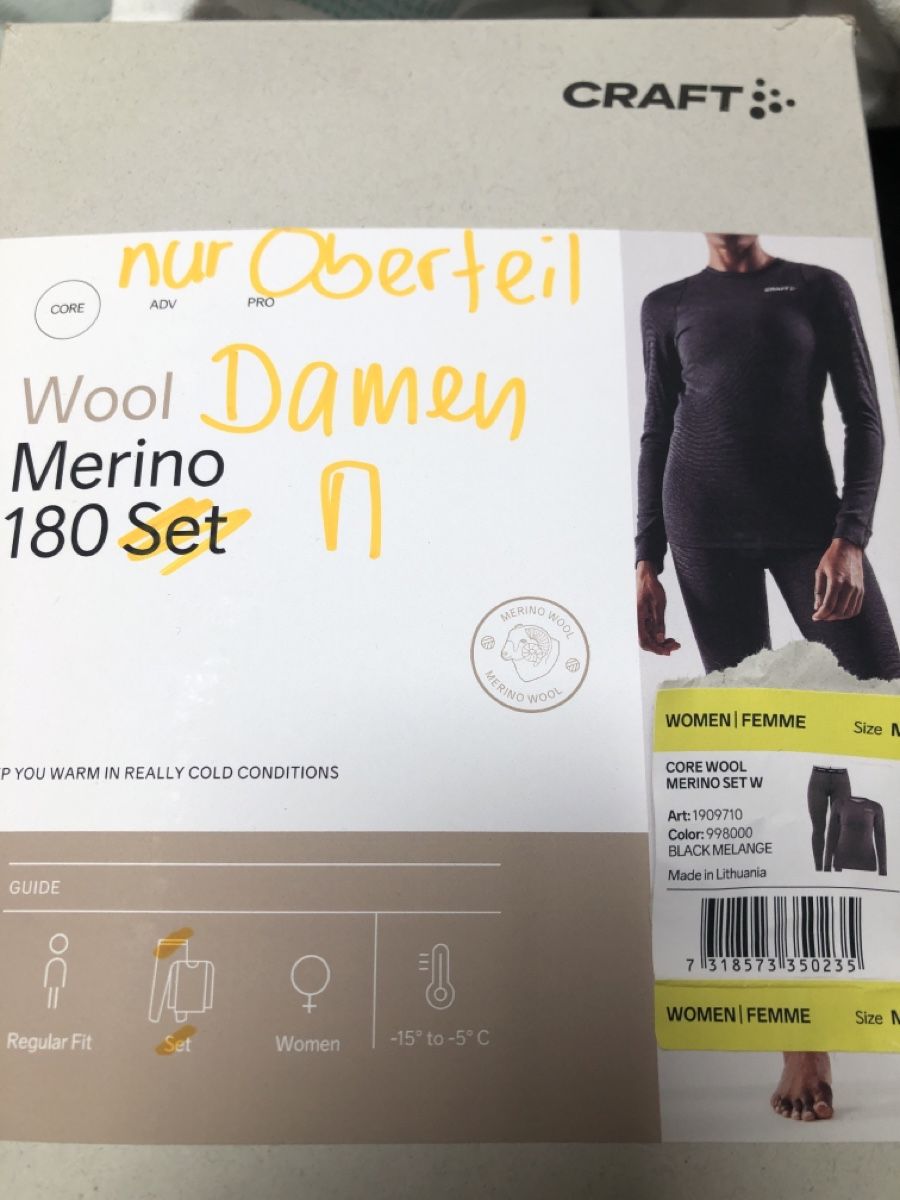 Craft Altra biancheria intima: Craft Merino, Grösse M – Nuovo e nell'imballaggio originale da Oberarth venduto da Conifnm