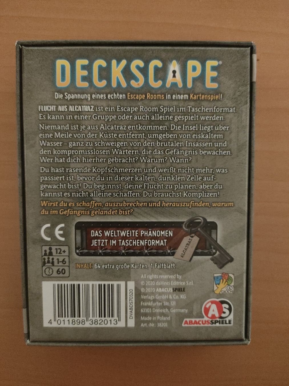 Giochi: Deckscape - Flucht aus Alcatraz – Usato da Zürich venduto da choesi 1