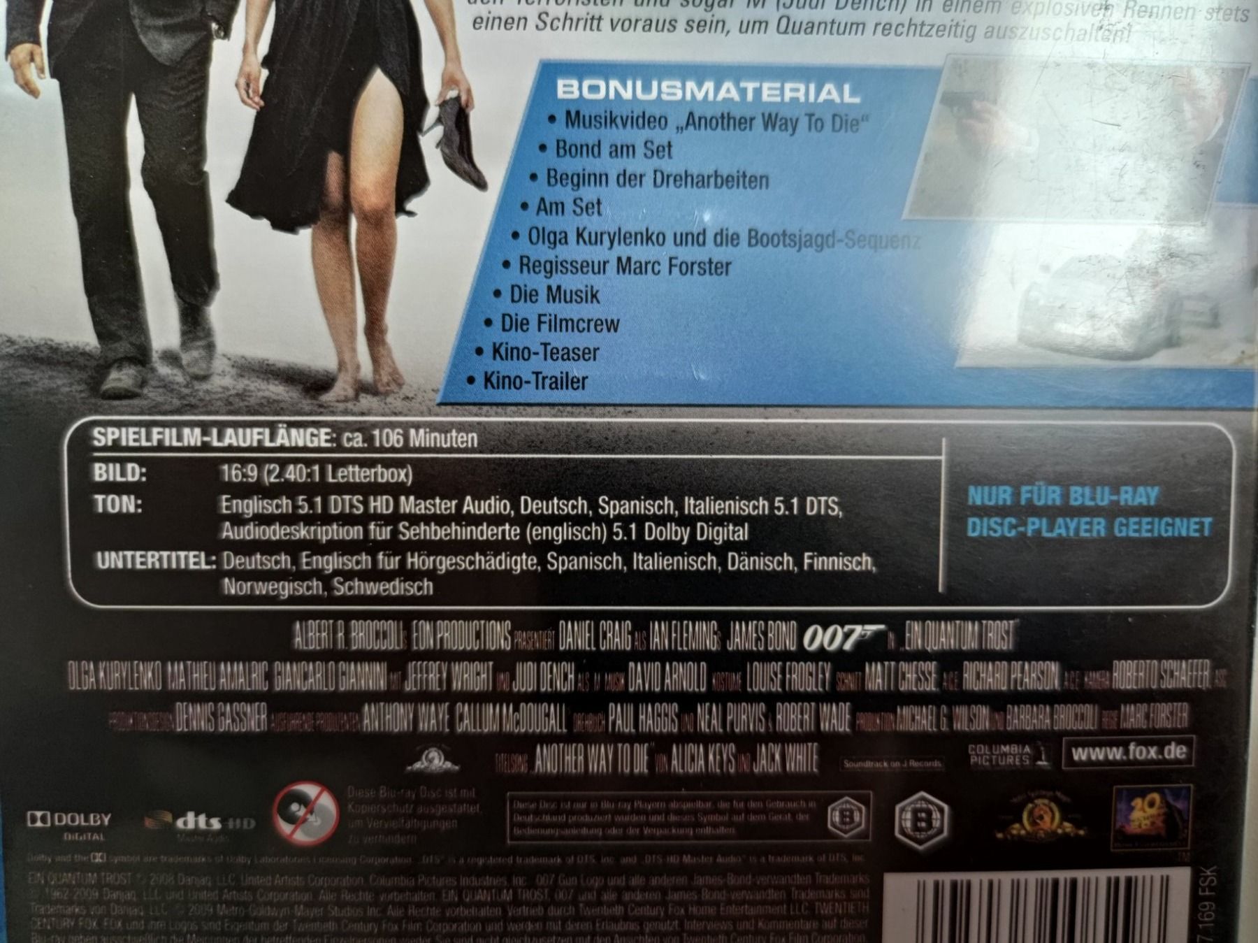 Tous les DVDs: James Bond 007 - Ein Quantum Trost – D'occasion à Liestal par Kratzilla 3