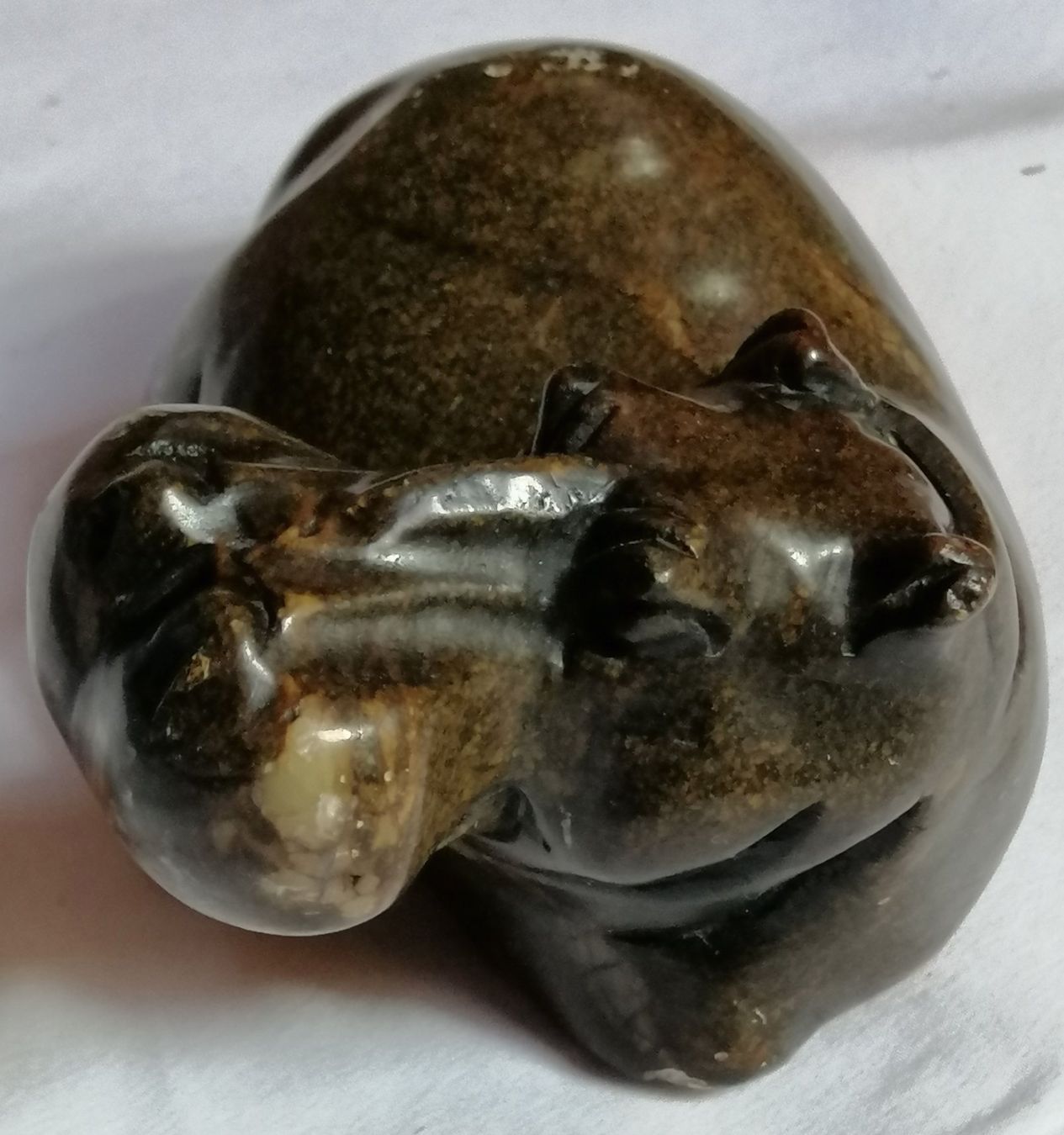 Statuette: Nilpferd liegend - handgeschnitzt - Stein / Speckstein – Usato da Oberriet SG venduto da Atir47 3
