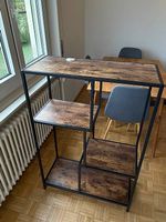 Standregal, Industrial-Style, schwarz/Holzoptik