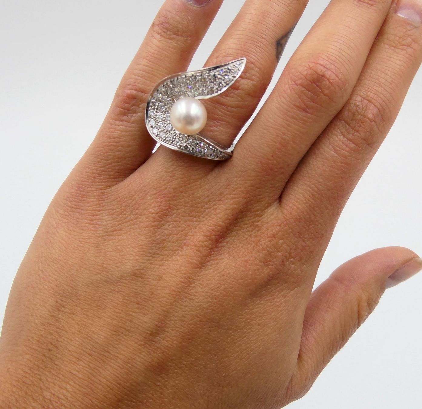 Anelli: DIAMANTRING MIT EINER PERLE IN 750 WEISSGOLD – Usato da Luzern venduto da EdiGem 4