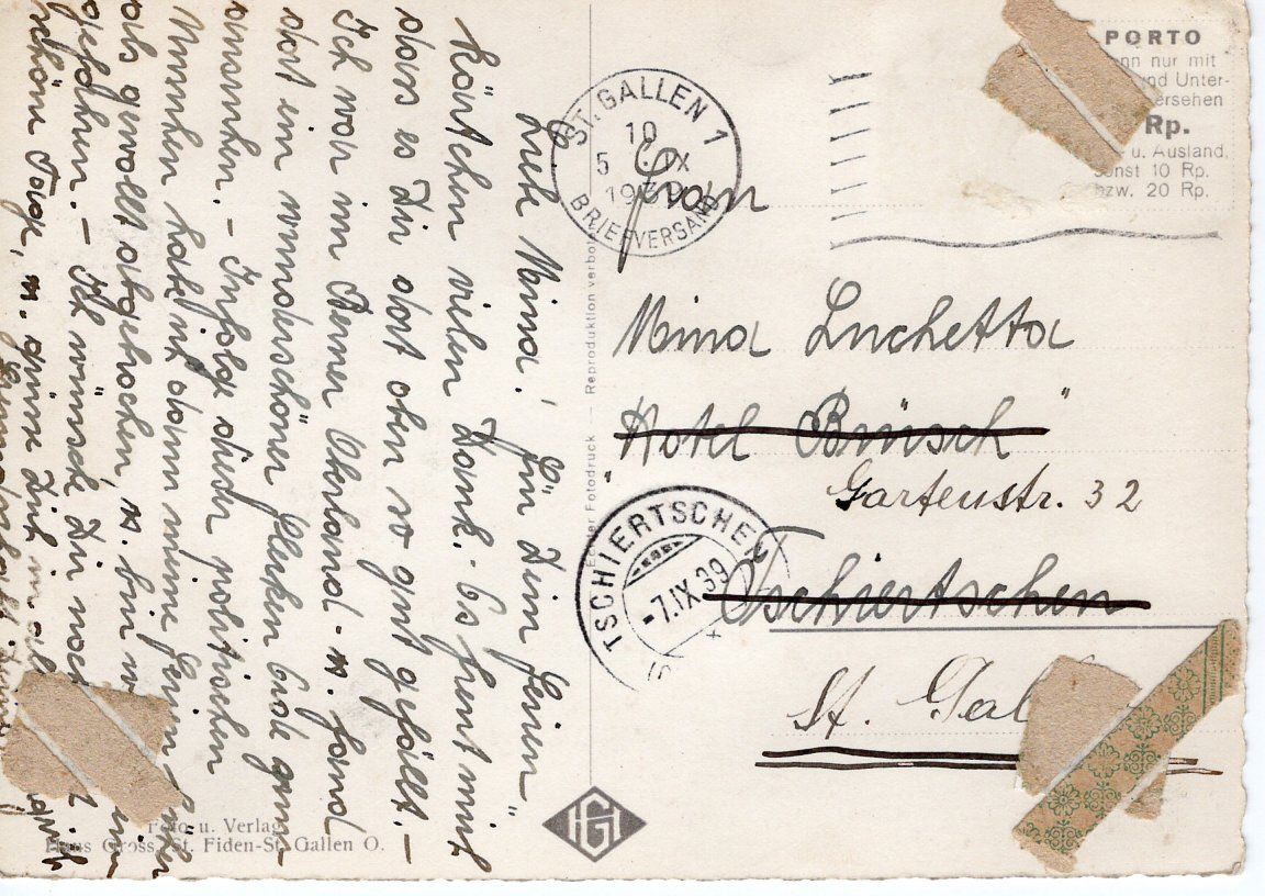 Cartoline postali: Alte Ansichtskarte St. Gallen,  1939. – Usato da St. Gallen venduto da Epu 1
