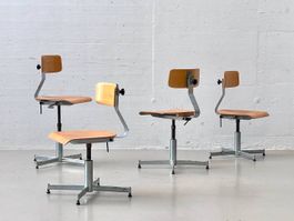 Vintage Industrie-Arbeitsstühle – höhenverstellbar, 1964er