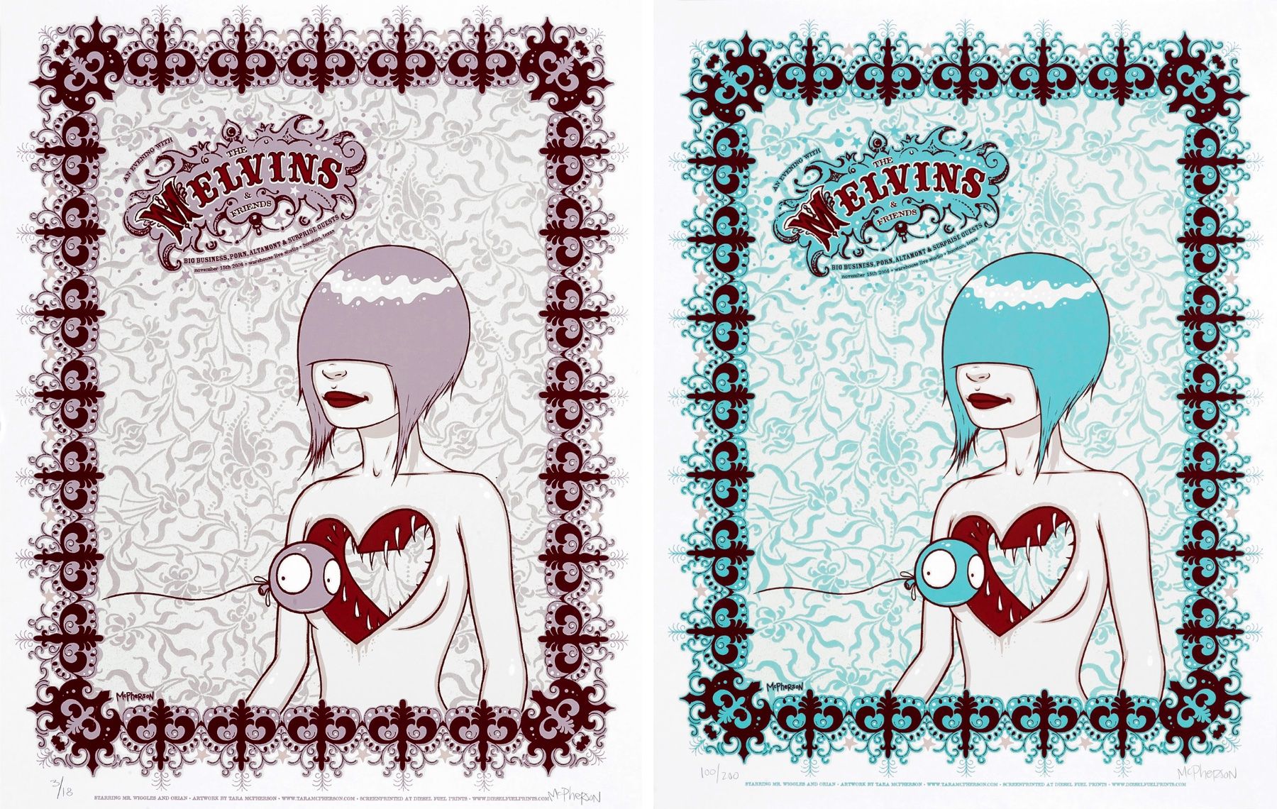 Foto & Immagini: TARA McPHERSON - MELVINS PINK + BLUE VARIANT - SIEBDRUCK – Nuovo (secondo la descrizione) da St. Gallen venduto da kobayashi-maru