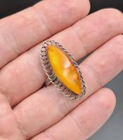 Vintage baltischer Bernstein Ring 875er Sterlingsilber UdSSR