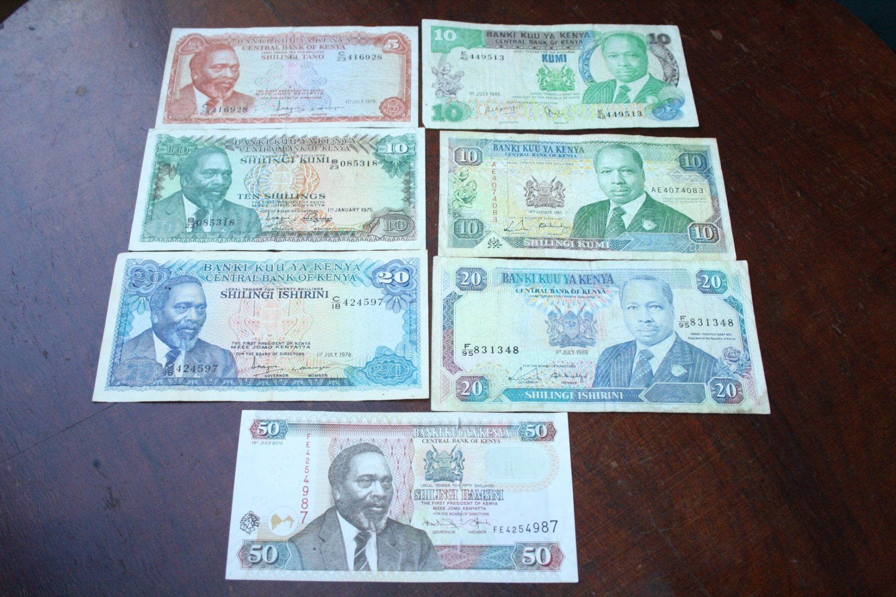 Banknoten: Kenya 7 billets différents – Gebraucht aus Cormondrèche von Hermes.monnaies