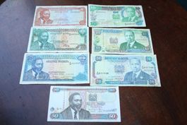 Kenya 7 billets différents