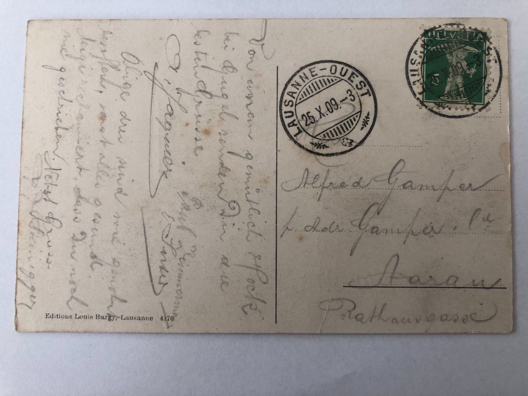 Ansichtskarten: Ouchy - Le Chateau  - Tram 1909 – Gebraucht aus Pfäffikon ZH von Waltoversand 1
