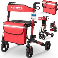 Arebos Rollator Rot faltbar- Neu