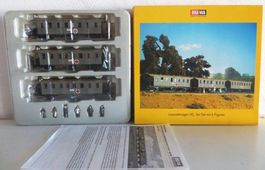 Brawa H0 2159: 3er Set Lazarettwagen, mit Figuren, wie neu!