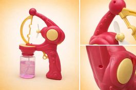 Automatische seifenblasen maschine spielzeug pink und gelb