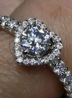 Bague argent avec diamant de moissanite de 0,5 ct GRA