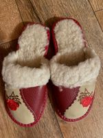 Lammfell Pantoffeln Schlappen Schuhe 40 Stickerei Finken
