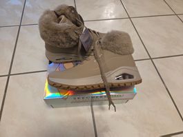 Skechers Street Damen Winter Schuhe Gr. 37, Beige, Neu!