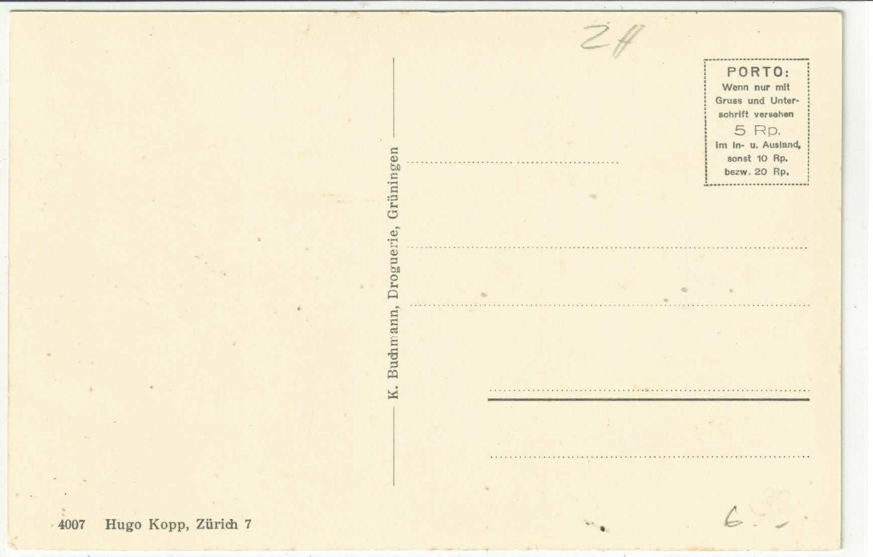 Cartoline postali: Grüningen - Generalansicht – Usato da Ettingen venduto da Kartenplanet 1