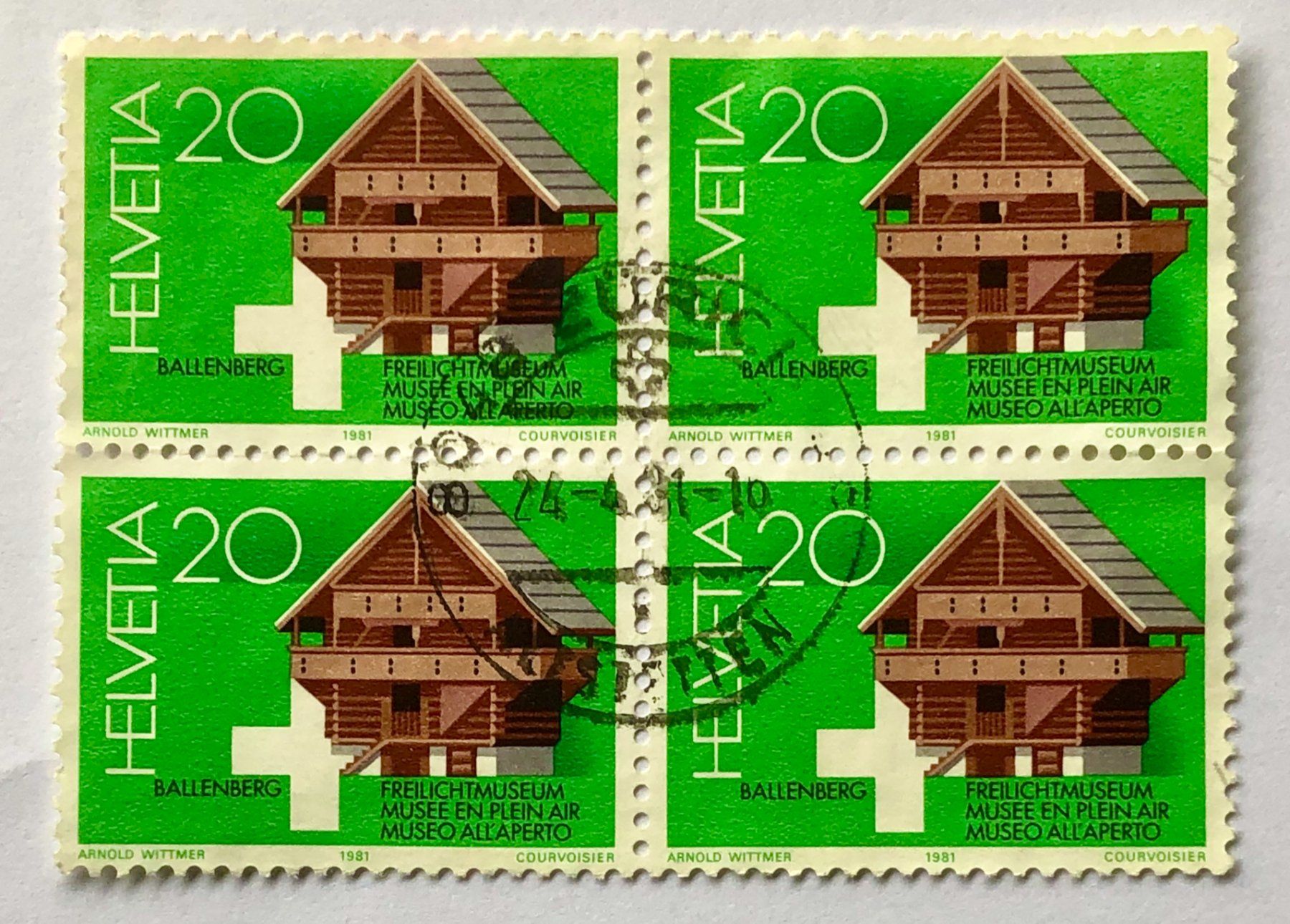 Tutti i francobolli: 4 er Block Nr.649  mit Stempel Zürich – Usato da Aarau venduto da Billa007