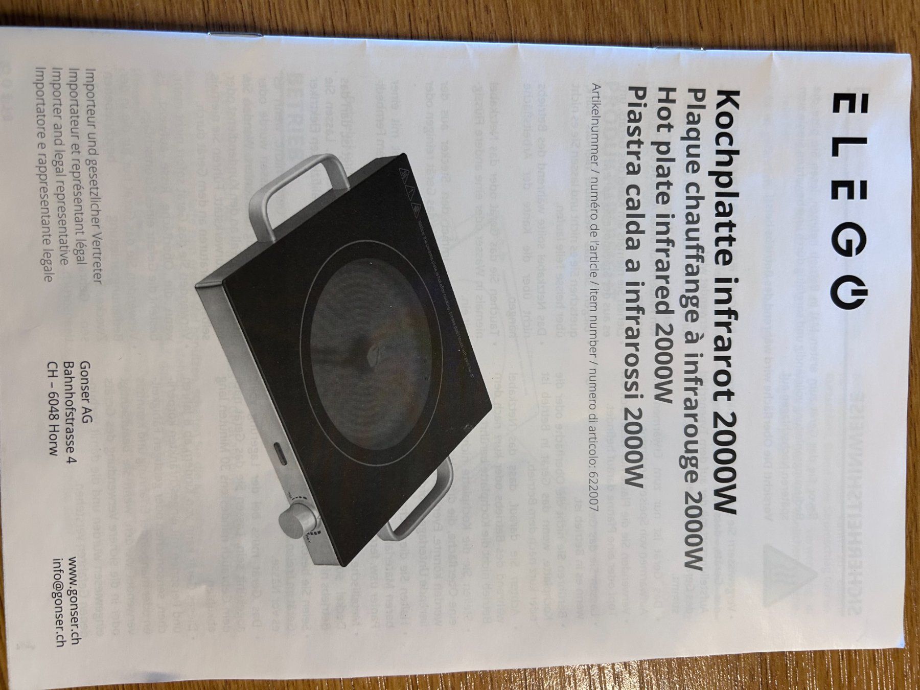 Servierplatten: Kochplatte 2000 Watt – Gebraucht aus Windisch von rubreitenstein 1