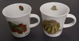 SET AN 2 *KAHLA - HENKELTASSEN* HANDBEMALT/DM 9/H 9.5CM
