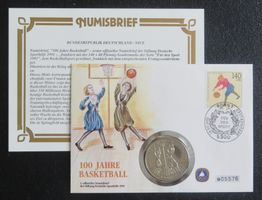 Münzbrief 100 Jahre Basketball 1991