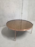 Zuiver Design Couchtisch Ø80cm Glas Rauchglas Kupfer Metall