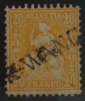 CH - Sitz. Helvetia - Zst. Nr. 32 - Stabstempel Oberwangen