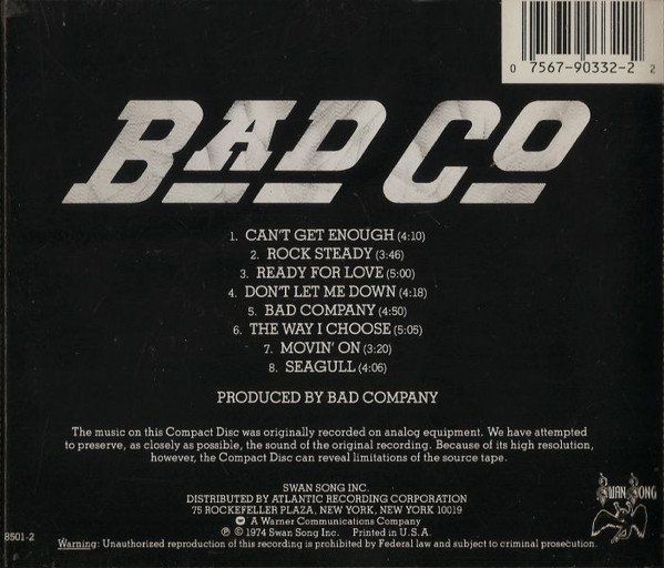 CD: Bad Company – Bad Co – Usato da Gingins venduto da Demonseed 1