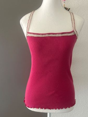 Damen Trägertop fuchsia mit Verzierung von Moretta
