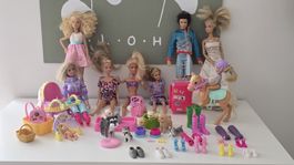 Barbie Set mit Puppen, Pferd, Kleidung und Zubehör