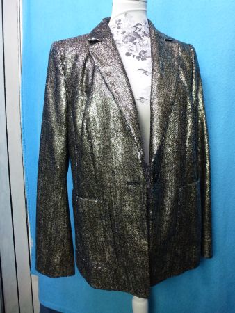 LUISA CERANO PAILETTENBLAZER ANTHRAZIT GR 40 NEU ERSATZKNOPF