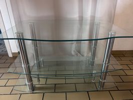 Glas Tv-Möbel mit Chrom-Gestell - Top Zustand!
