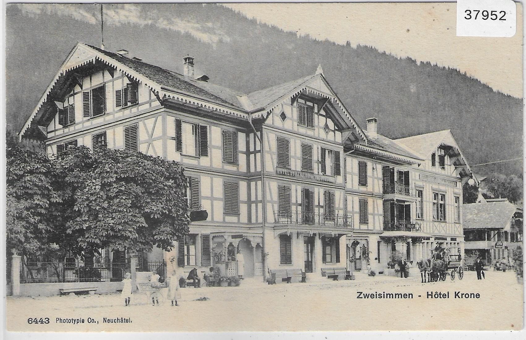 Cartoline postali: Zweisimmen - Hotel Krone - animee belebt – Usato da Ettingen venduto da Kartenplanet