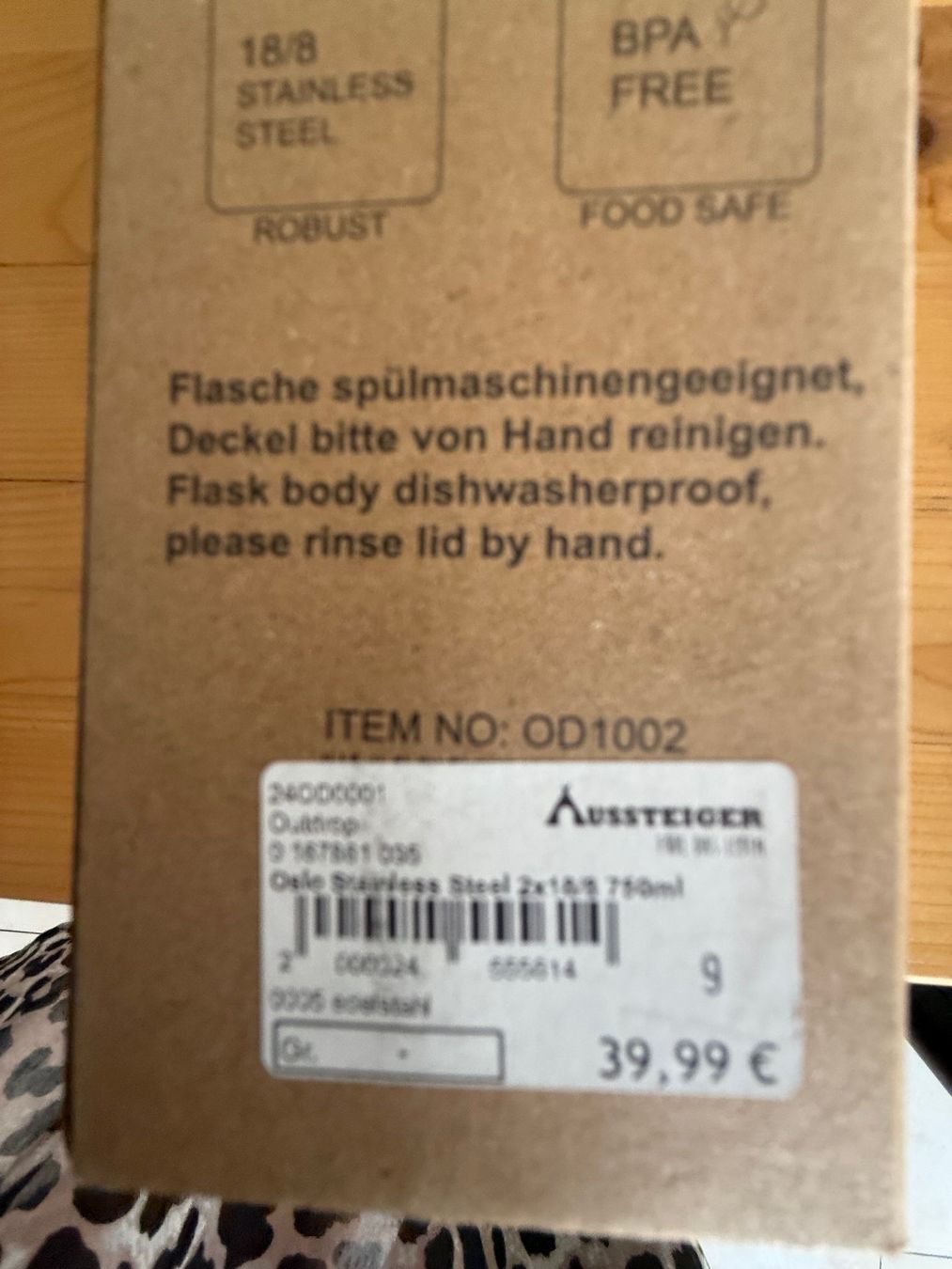 Thermos Borracce & Thermos: Neu Thermosflache Edelstahl 0.75 Liter – Nuovo e nell'imballaggio originale da Kirchdorf AG venduto da coco123 1