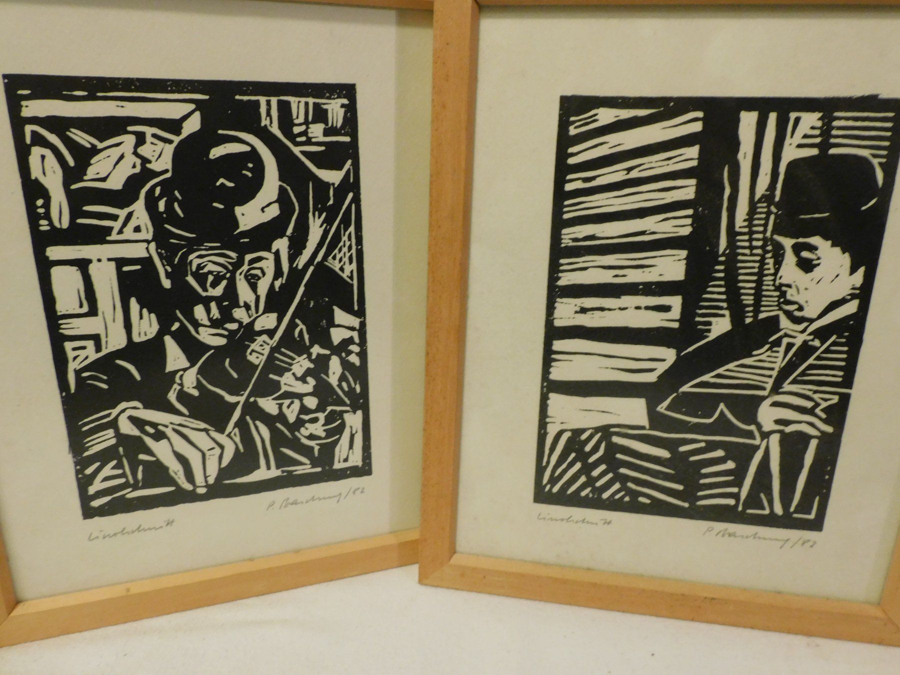 Xilografie: 2 X Holzschnittbilder im Rahmen von 1982 – Usato da sursee venduto da trilli-tralli 1