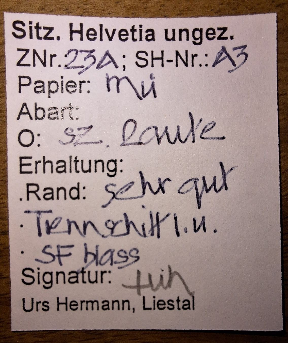 Tutti i francobolli: Strubel 23A3 mit Befund Kat. 110.- – Usato da Balgach venduto da SIMEON27 2