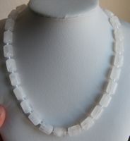 NEU: Bergkristall Kette Collier Schmuck geknüpft 49cm lang