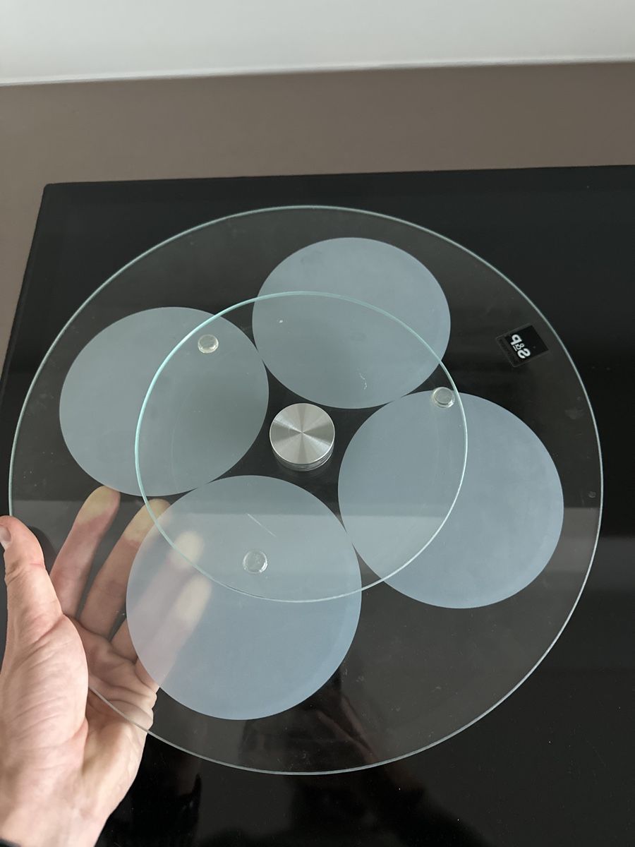 Servierplatten: Rotating Glass Serving Platter, S&P – Neu (gemäss Beschreibung) aus Thalwil von Michael8003 1