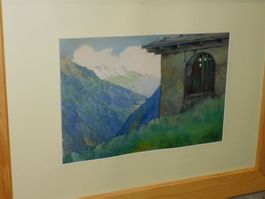 Kunst Aquarell Rob Elmiger signiert   Gemälde  85 x 64 cm