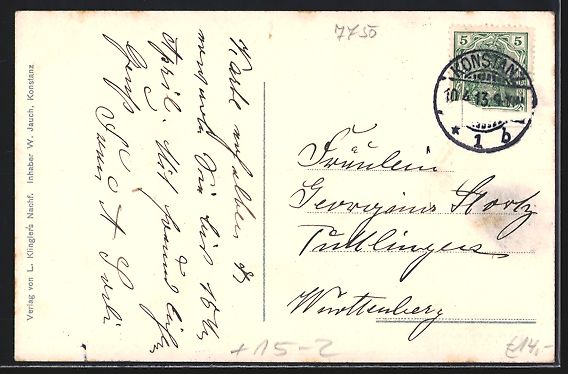 Cartoline postali: Konstanz, Restaurant Bodanshalle, Zeppel – Usato da Berlin venduto da bartko-reher 1