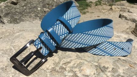 CORONDA | Ledergürtel blau/weiss 120 (88.5-108.5cm)