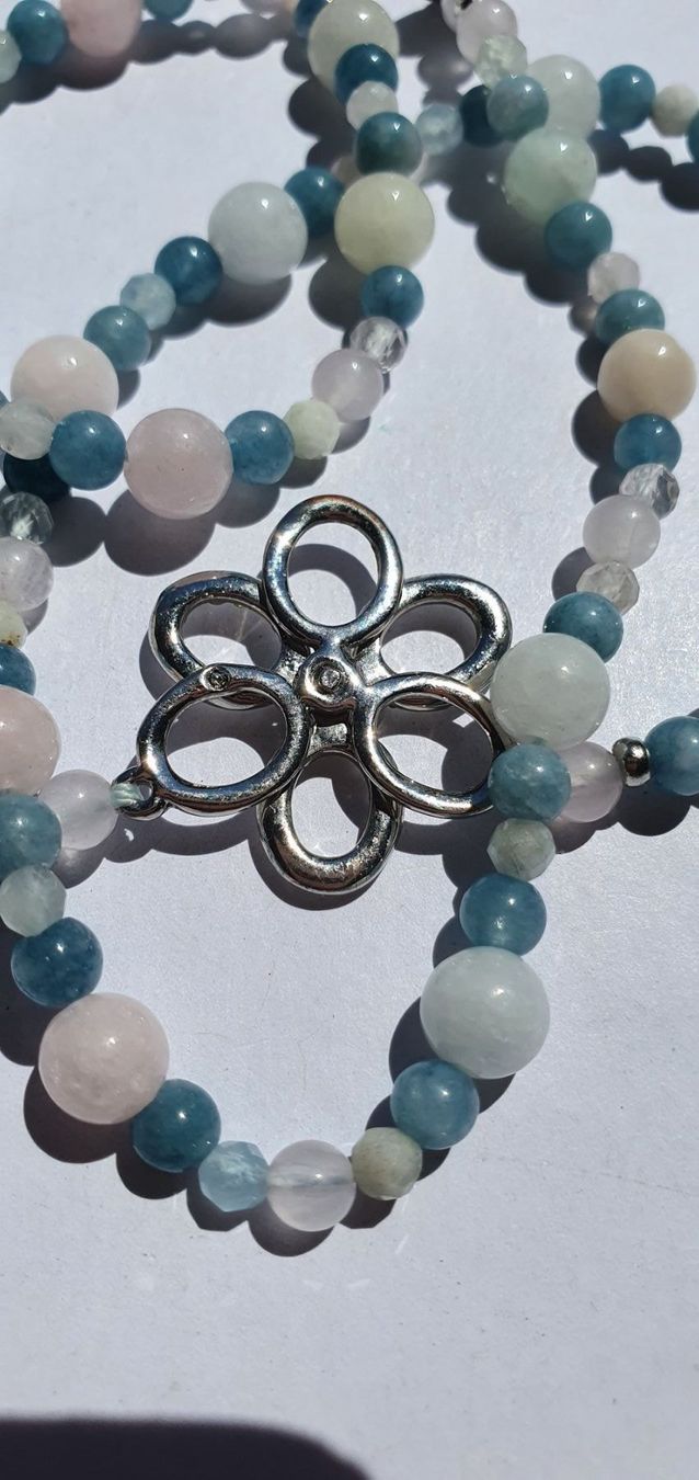 Catenine: Quarz und Morganit mit Blau Chalcedony – Nuovo (secondo la descrizione) da Benglen venduto da Meercat3 3