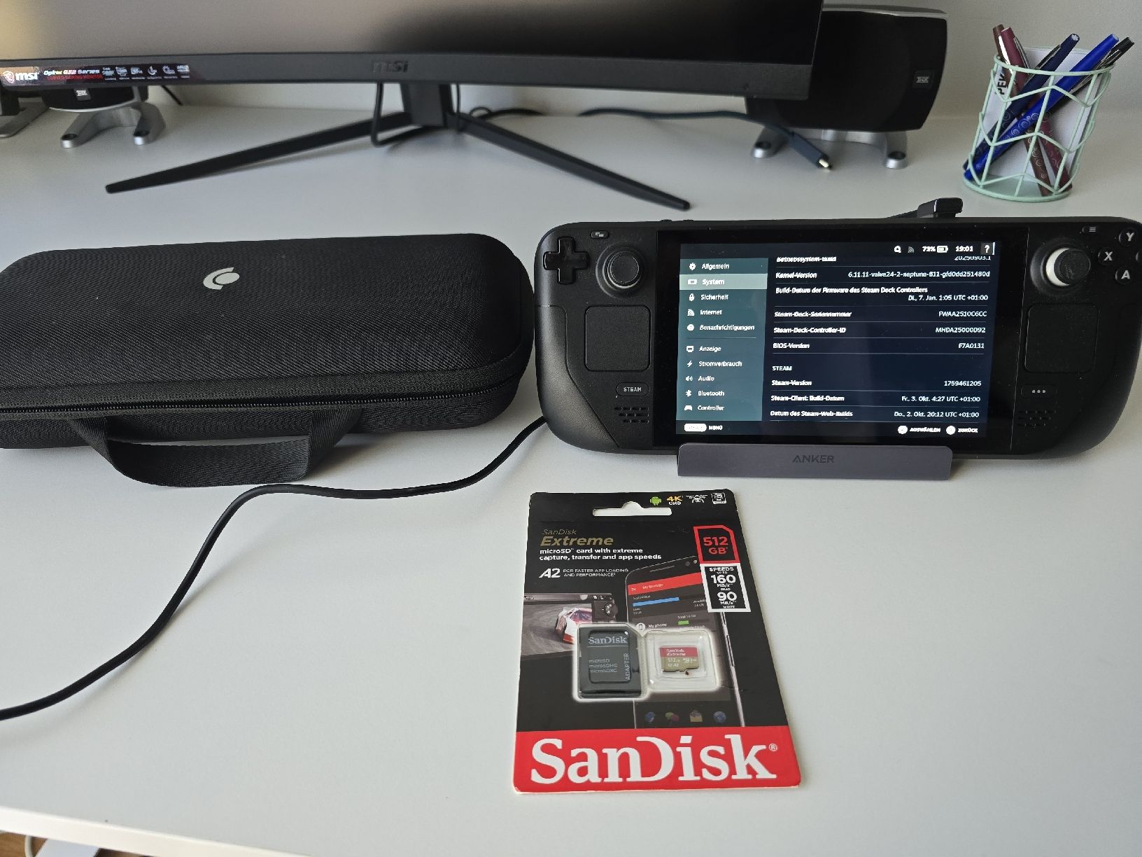 Valve Console: Steam Deck LCD 1TB SSD + 512GB MicroSD + Anker Dock & Case – Nuovo (secondo la descrizione) da Basel venduto da rev_26s7 1
